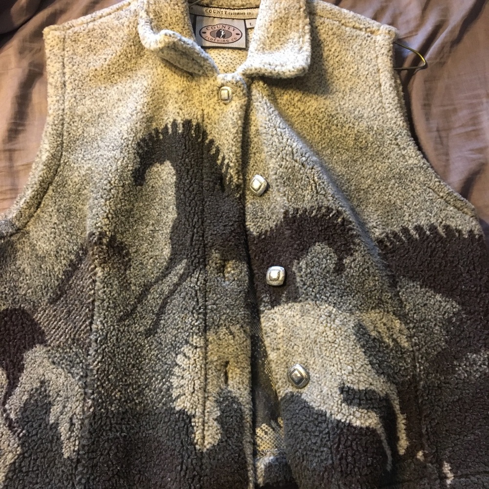 Large western print vest